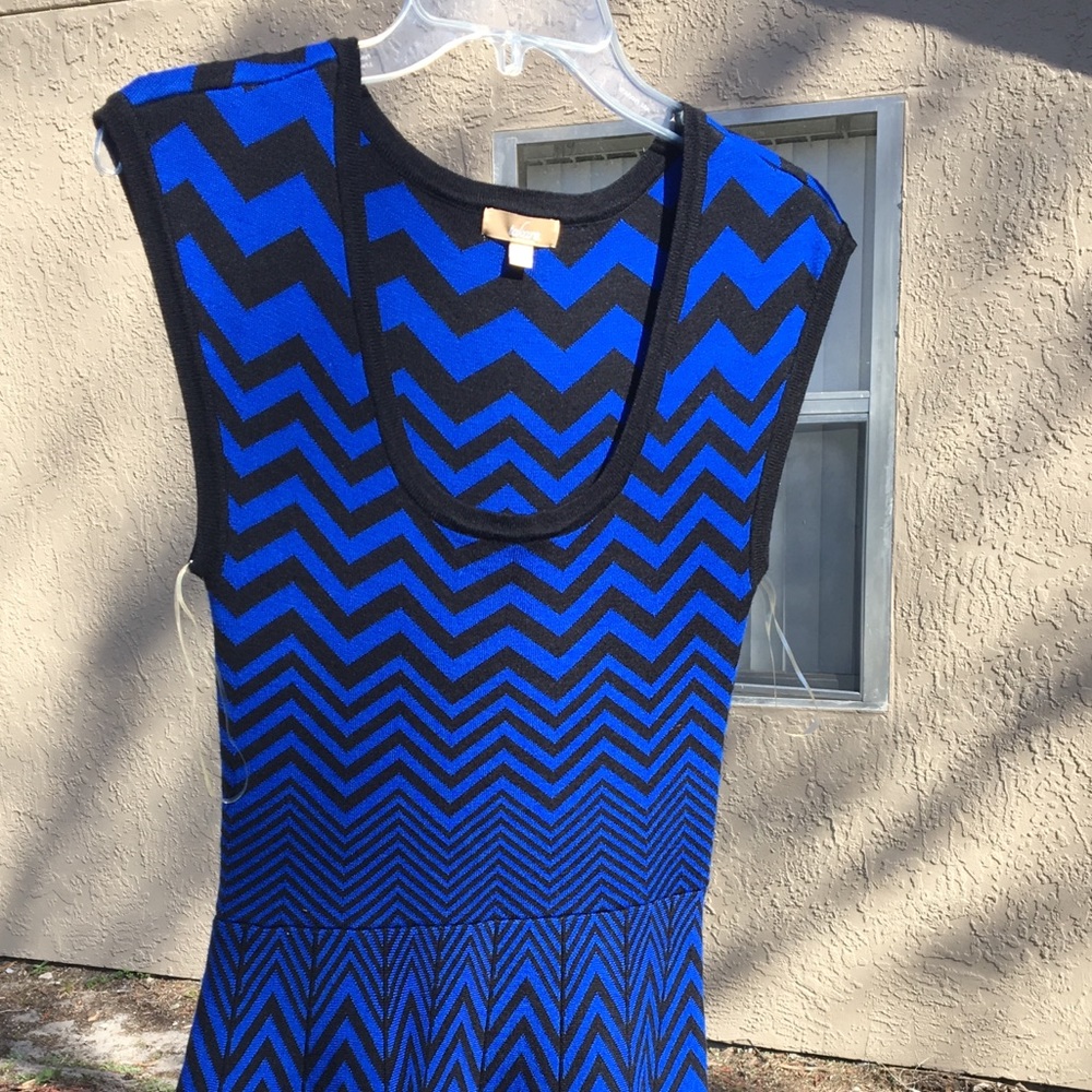 Blue striped skater dress
